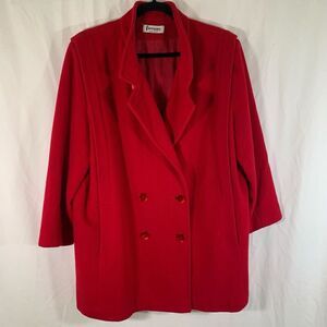 Forecaster of Boston Vintage Coat Women's 15 16 Red Wool Blend Button Up